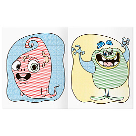 Раскраска водная 200*250, 8 стр., ТРИ СОВЫ "Раскрась водой. Смешные монстрики