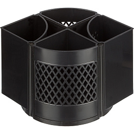 Подставка-органайзер для канцелярских принадлежностей Attache Квартет от 4 до 8 отделений черная 11x12.5x12.5 см вращающаяся