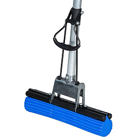 Губчатая швабра с отжимом ЭкоКоллекция 120x27 см телескопическая рукоятка 50-120 см