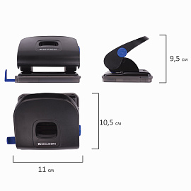 Дырокол металлический BRAUBERG "Extra", до 30 листов, черный, 229092 фото Дырокол металлический BRAUBERG "Extra", до 30 листов, черный, 229092