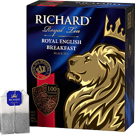 Чай Richard Royal English Breakfast черный 100 пакетиков фото Чай Richard Royal English Breakfast черный 100 пакетиков