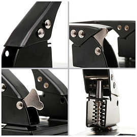 Дырокол OfficeSpace 30л., металлический, черный, с линейкой фото Дырокол OfficeSpace 30л., металлический, черный, с линейкой