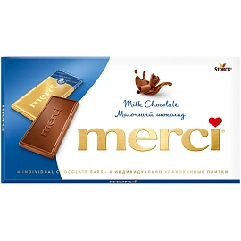 Шоколад Merci молочный 100 г фото Шоколад Merci молочный 100 г