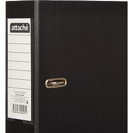 Папка-регистратор Attache 75 мм чёрная бумвинил/бумага с защитным уголком