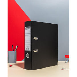 Папка-регистратор Attache 75 мм чёрная бумвинил/бумага с защитным уголком