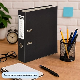 Папка-регистратор Attache 75 мм чёрная бумвинил/бумага с защитным уголком