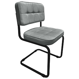 Стулья КОМПЛЕКТ 2 шт., РС14М, черный каркас, велюр, графит, разобранные фото Стулья КОМПЛЕКТ 2 шт., РС14М, черный каркас, велюр, графит, разобранные