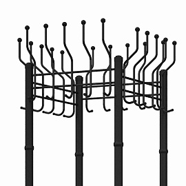 Вешалка гардеробная Гардикс-4 на 20 персон черная