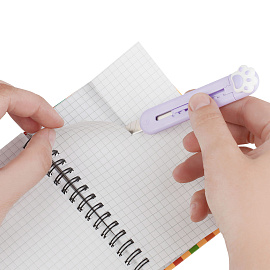 Нож канцелярский 9мм MESHU "Paw", блистер, европодвес, ассорти