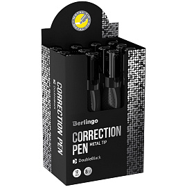 Корректирующий карандаш Berlingo "DoubleBlack", 08мл, металлический наконечник фото Корректирующий карандаш Berlingo "DoubleBlack", 08мл, металлический наконечник