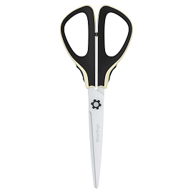 Ножницы Berlingo "Easycut 300", 19см, белые, мягкие вставки, европодвес