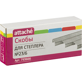 Скобы для степлера Attache №23/6 с цинковым покрытием (1000 штук в упаковке) фото Скобы для степлера Attache №23/6 с цинковым покрытием (1000 штук в упаковке)