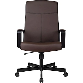 Кресло для руководителя Бюрократ Dominus коричневое (экокожа/ткань, металл) фото Кресло для руководителя Бюрократ Dominus коричневое (экокожа/ткань, металл)