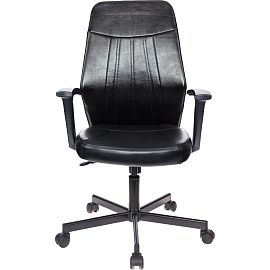 Кресло офисное Easy Chair 224 PPU чёрное (экокожа, металл)