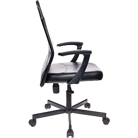 Кресло офисное Easy Chair 224 PPU чёрное (экокожа, металл)