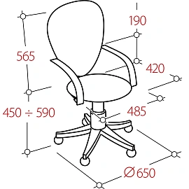 Кресло офисное Easy Chair 225 PTW чёрное (экокожа/сетка, металл)