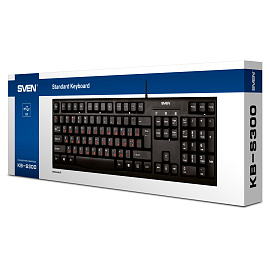 Клавиатура проводная SVEN KB-S300, USB, 104 клавиши, чёрная, SV-015756