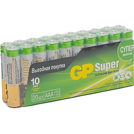 Батарейка ААА мизинчиковая GP (20 штук в упаковке) фото Батарейка ААА мизинчиковая GP (20 штук в упаковке)