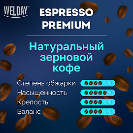 Кофе в зернах WELDAY (ВЭЛДЭЙ) "ESPRESSO Premium" 1 кг, 623438, УТ000015165