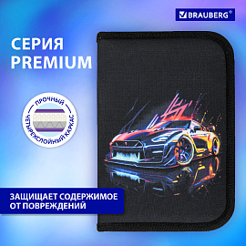 Пенал BRAUBERG, 1 отделение, полиэстер, 21х14 см, "Neon drift", 272329