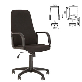 Кресло офисное Diplomat, ткань, черное C11
