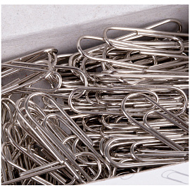 Скрепки 22мм, OfficeSpace, 100шт., никелированные, карт. упаковка фото Скрепки 22мм, OfficeSpace, 100шт., никелированные, карт. упаковка