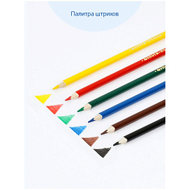 Карандаши цветные Мульти-Пульти "Невероятные приключения", 06цв., трехгран., заточен., картон, европодвес фото Карандаши цветные Мульти-Пульти "Невероятные приключения", 06цв., трехгран., заточен., картон, европодвес