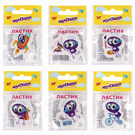 Ластик фигурный ЮНЛАНДИЯ "Юнландик", 45х30х8 мм, ассорти, 228716