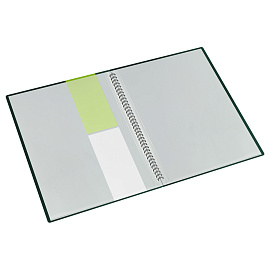 Папка с 20 вкладышами на гребне СТАММ "Диагональ" А4, 14мм, 700мкм, пластик, изумруд