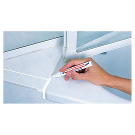 Маркер промышленный перманентный Edding на водной основе для межплиточных швов (кафель) белый 2-4 мм (E-8200)