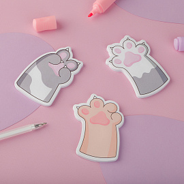 Самоклеящийся блок фигурный MESHU "Paws", 40л., европодвеc, ассорти фото Самоклеящийся блок фигурный MESHU "Paws", 40л., европодвеc, ассорти