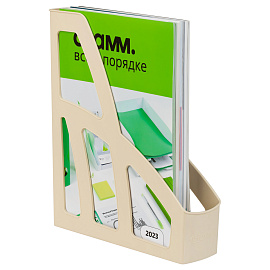 Лоток для бумаг вертикальный СТАММ "Лидер", бежевый, ширина 75мм фото Лоток для бумаг вертикальный СТАММ "Лидер", бежевый, ширина 75мм