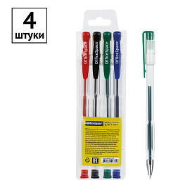Набор гелевых ручек OfficeSpace 04цв., 1,0мм, европодвес фото Набор гелевых ручек OfficeSpace 04цв., 1,0мм, европодвес