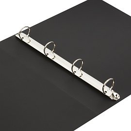 Папка на 4 кольцах СТАММ А4, 40мм, 500мкм, пластик, черная