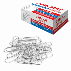 Скрепки ЭКСТРА ОФИСМАГ 28 мм никелированные 100 штук, 271315 фото Скрепки ЭКСТРА ОФИСМАГ 28 мм никелированные 100 штук, 271315