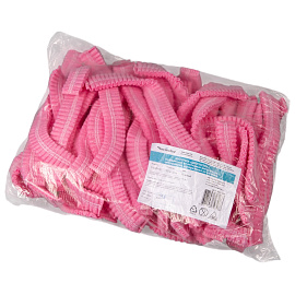 Шапочка одноразовая Шарлотта розовая (50 штук в упаковке) фото Шапочка одноразовая Шарлотта розовая (50 штук в упаковке)