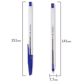 Ручка шариковая масляная STAFF "EVERYDAY" OBP-226, СИНЯЯ, корпус прозрачный, игольчатый узел 0,7 мм, линия письма 0,35 мм, 141705 фото Ручка шариковая масляная STAFF "EVERYDAY" OBP-226, СИНЯЯ, корпус прозрачный, игольчатый узел 0,7 мм, линия письма 0,35 мм, 141705