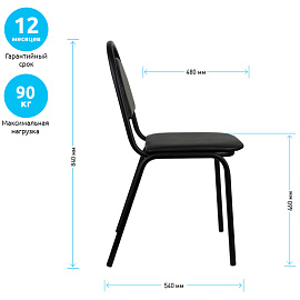 Стул Helmi HL-F02 "Стандарт", каркас черный, обивка кожзам черный