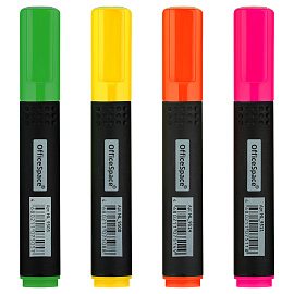 Набор текстовыделителей OfficeSpace 04цв., 1-4мм, чехол с европодвесом фото Набор текстовыделителей OfficeSpace 04цв., 1-4мм, чехол с европодвесом