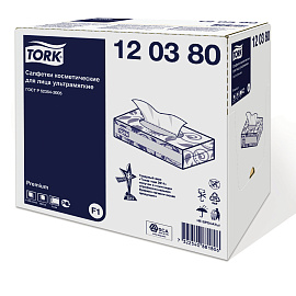 Салфетки косметические Tellus (Торк/Tork) Premium 120380 для лица 2-слойные (100 штук в упаковке)