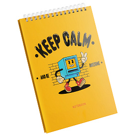 Блокнот А5 80л. на гребне BG "Your poster", твердая обложка, матовая ламинация, выб. лак