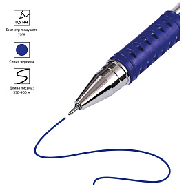 Ручка гелевая OfficeSpace синяя, 0,5мм, грип, игольчатый стержень фото Ручка гелевая OfficeSpace синяя, 0,5мм, грип, игольчатый стержень