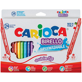 Фломастеры Carioca Birello 24 цвета двухсторонние