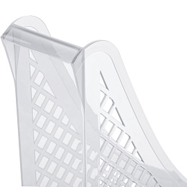 Лоток вертикальный для бумаг BRAUBERG ECO, 240х80х290 мм, сетчатый, прозрачный, 239016