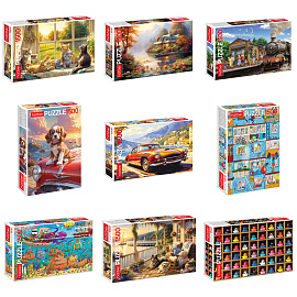 Пазл картонный 1500 элементов АССОРТИ, 670х480 мм, HATBER