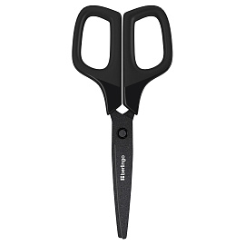 Ножницы Berlingo "DoubleBlack", 17,5см, тефлоновые лезвия, европодвес фото Ножницы Berlingo "DoubleBlack", 17,5см, тефлоновые лезвия, европодвес