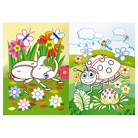 Раскраска с цв. фоном А5, 8 стр., ТРИ СОВЫ "Мир насекомых