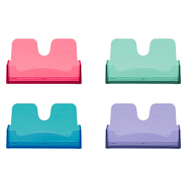 Подставка для визиток настольная СТАММ, 40*100мм, пастельные цвета, ассорти фото Подставка для визиток настольная СТАММ, 40*100мм, пастельные цвета, ассорти