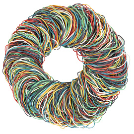 Резинки банковские универсальные диаметром 60 мм, STAFF 1000 г, цветные, натуральный каучук, 440119