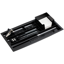 Настольная подставка СТАММ "Field", пластиковая, черная фото Настольная подставка СТАММ "Field", пластиковая, черная